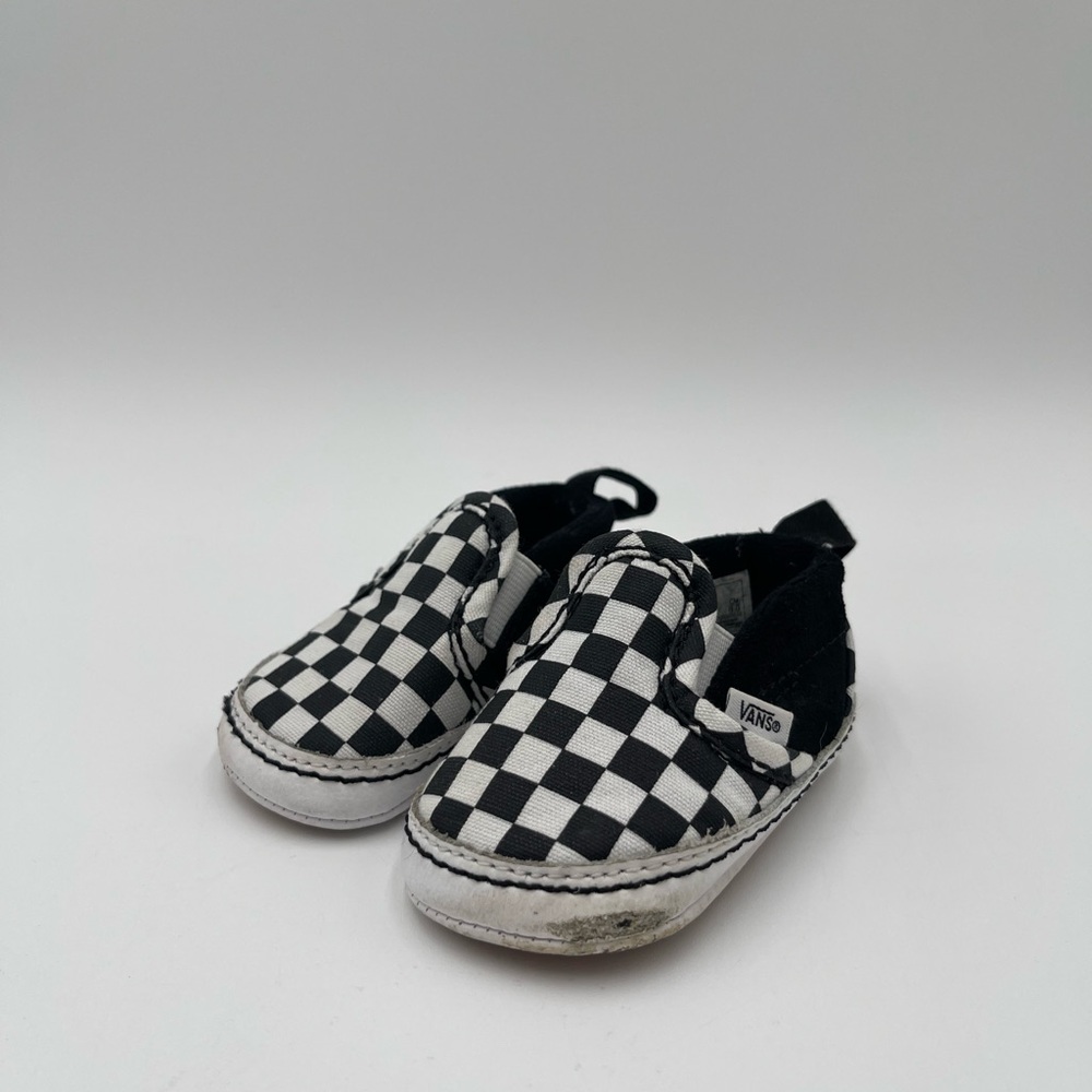 Vans Baby Checkerboard Slip-On Shoes Black & White